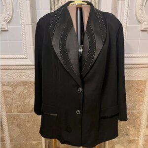 DRESS SAVVY. Sz 28. Satin Rhinestone Embellished Jacket Lightweight. USA DB